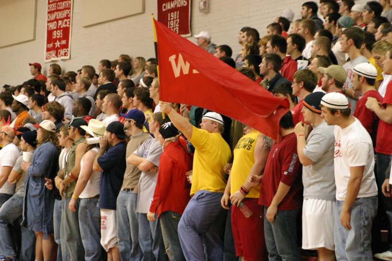 a group of people in a stadium