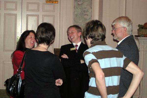 a group of people laughing