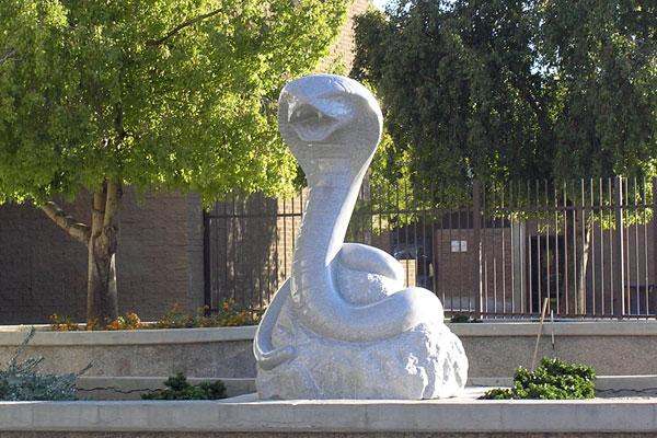 a statue of a snake