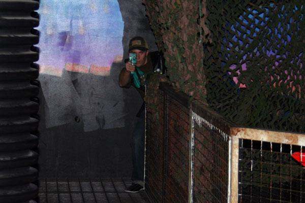 a man holding a gun