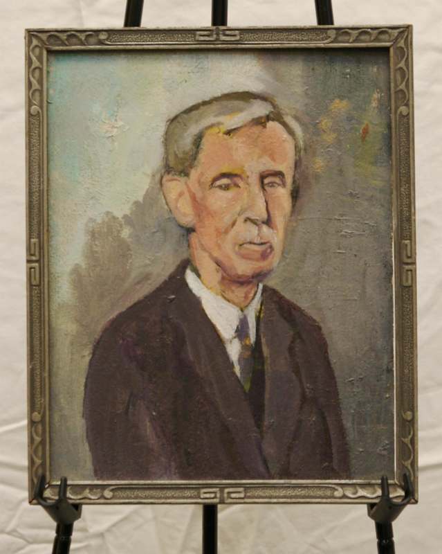 a painting of a man in a frame