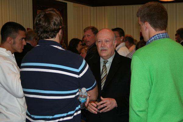 a group of men talking
