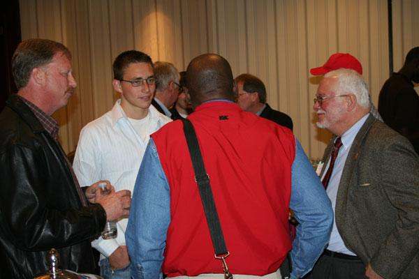 a group of men talking