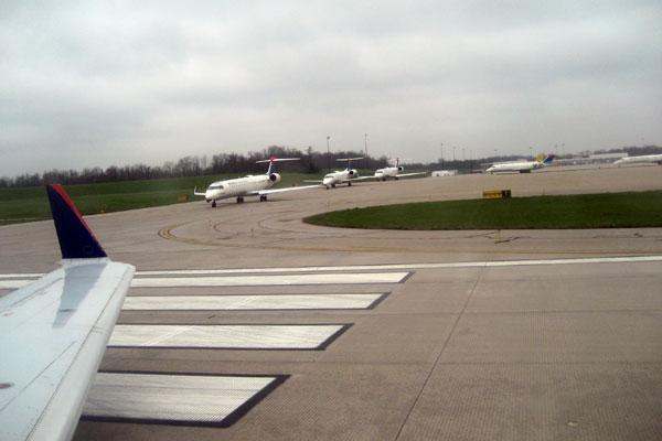 airplanes on a runway