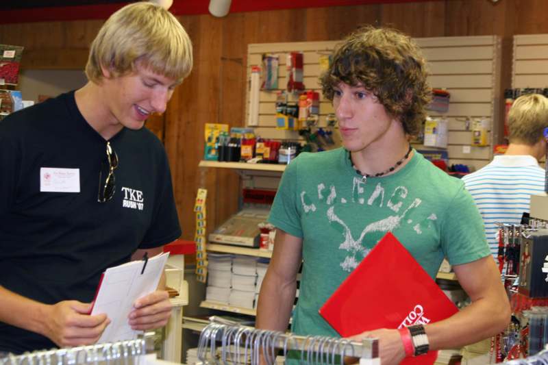 a couple of young men in a store