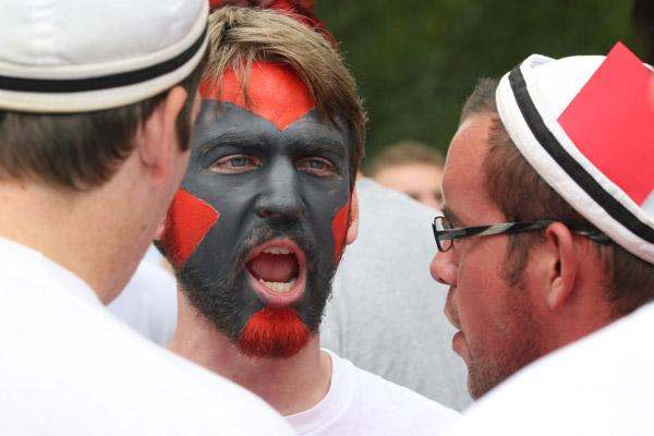 a man with a face paint