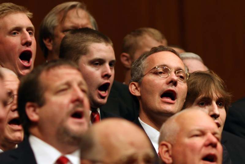 a group of men singing