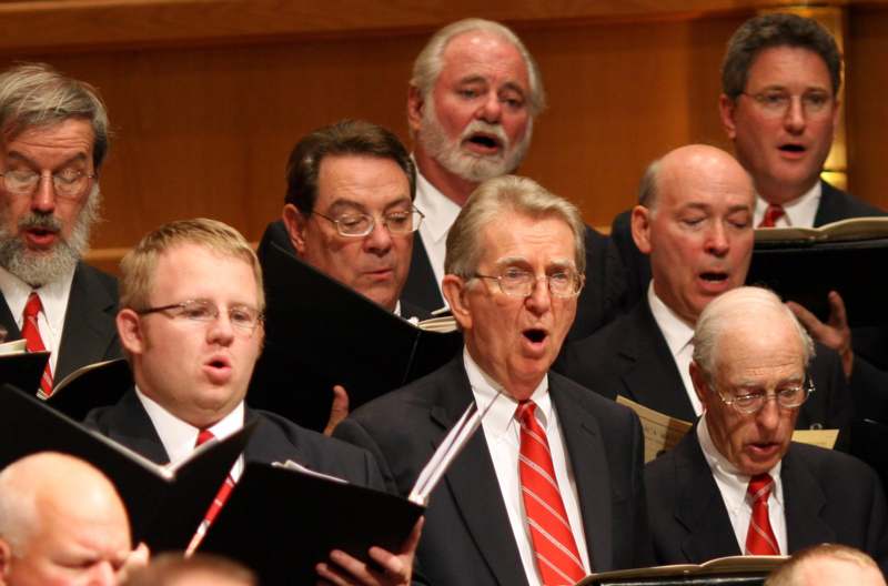 a group of men singing