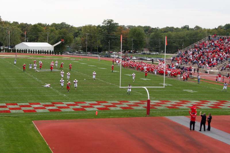 a football game with a crowd of people