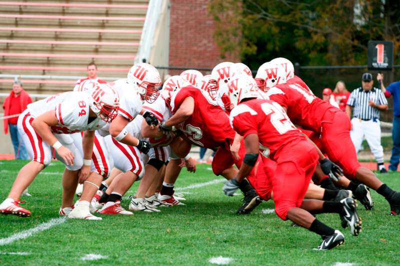 a group of football players on a field