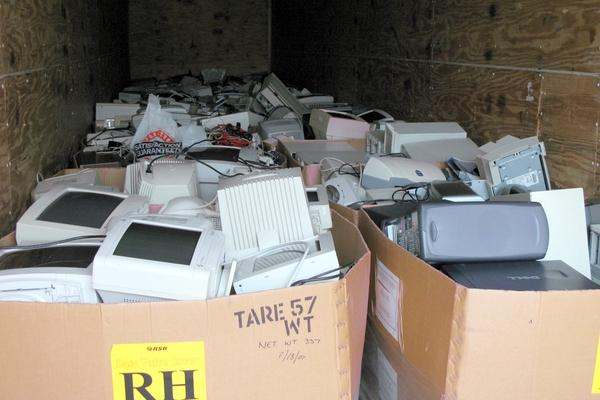 a box full of computer equipment