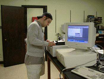 a man using a computer
