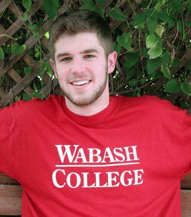 a man in a red shirt