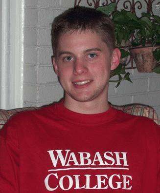 a man in a red shirt