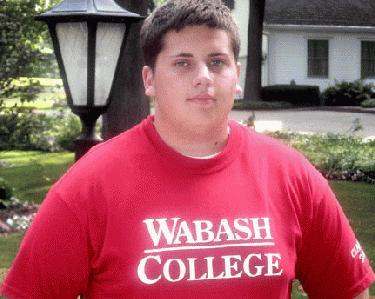 a man in a red shirt