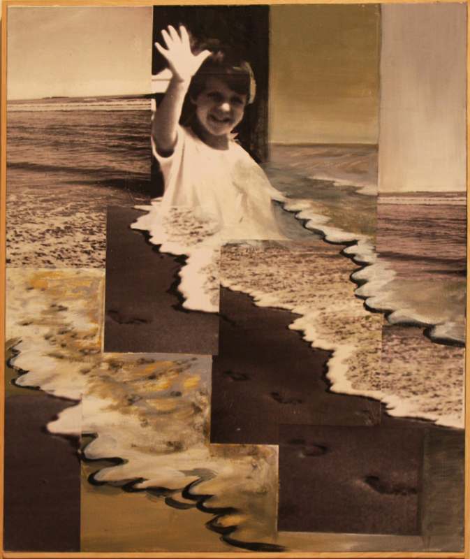 a girl waving in the water