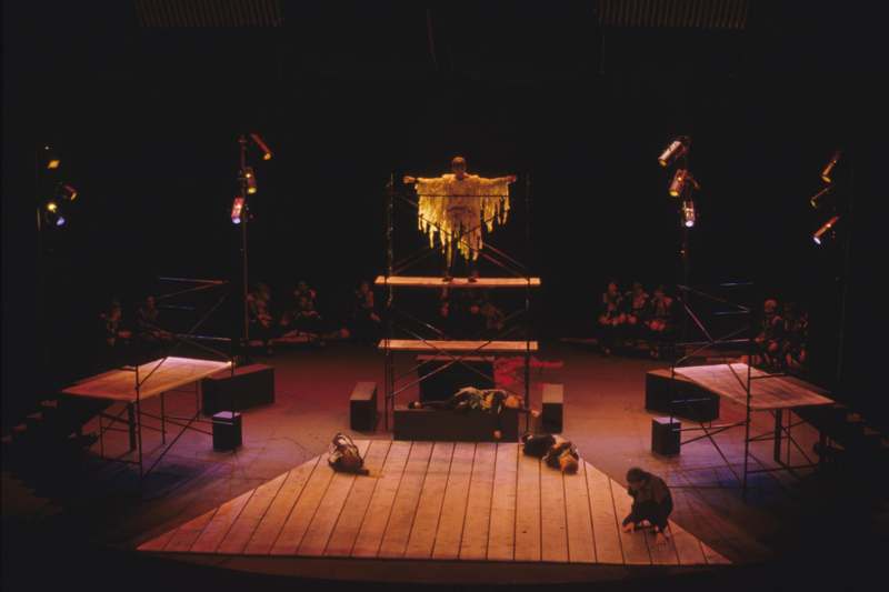 a stage with a person on a stage