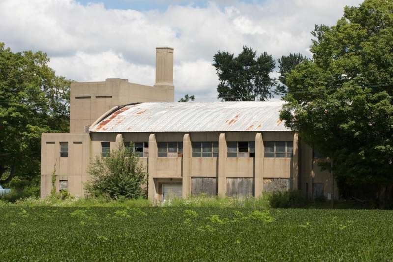 a building with a large roof