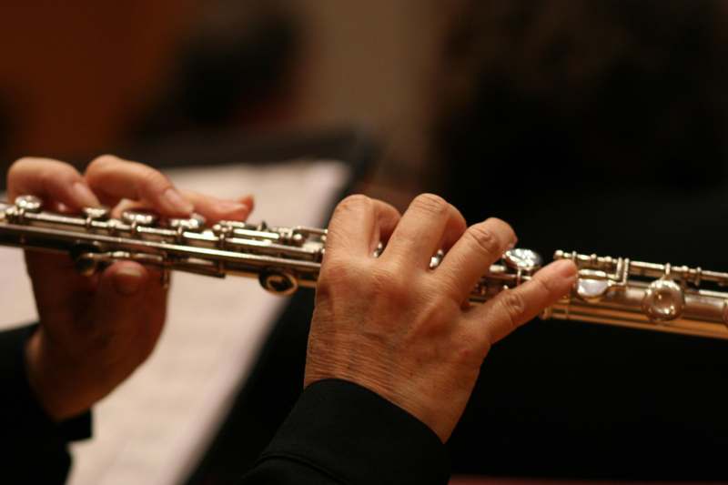 a person playing a flute
