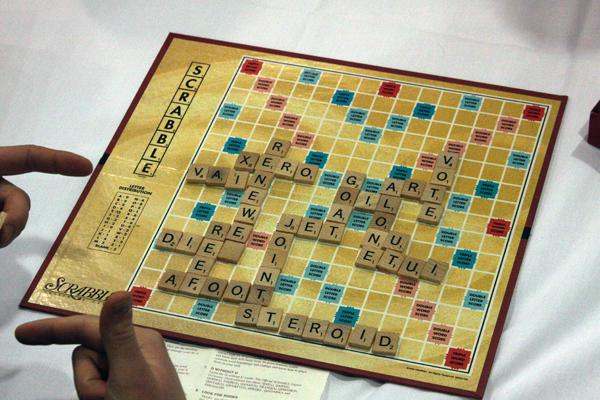 a game board with letters on it