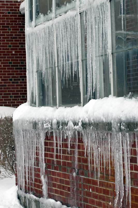 icicles from a window