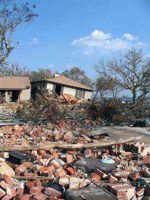 a house destroyed by a tornado