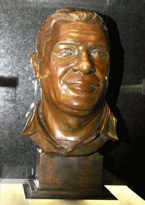 a bronze bust of a man