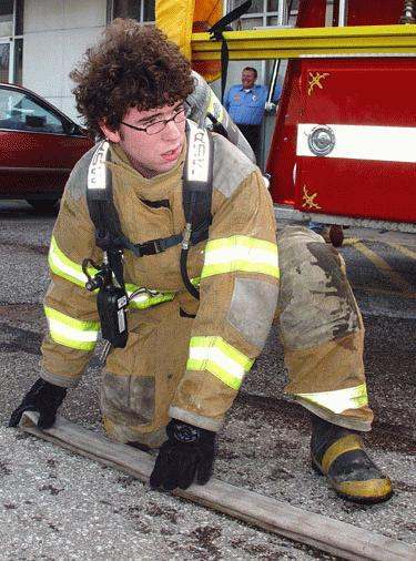 a firefighter in a uniform