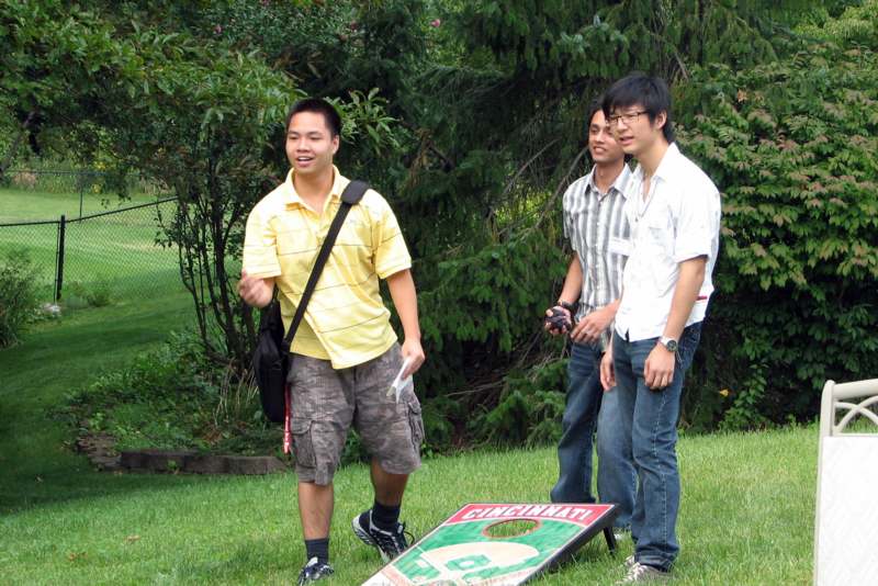 a group of young men playing a game