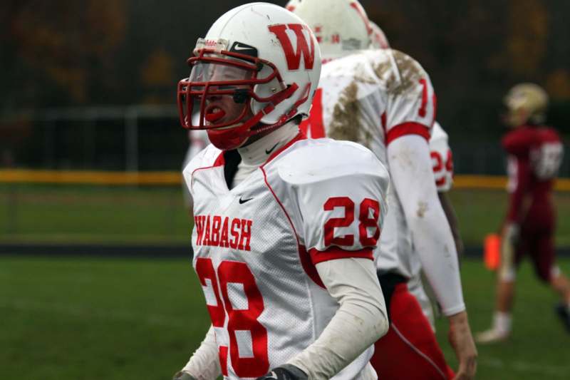 a football player in a helmet
