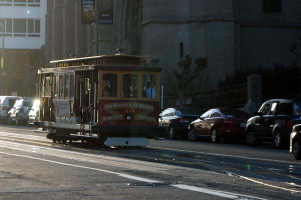 a trolley on the street