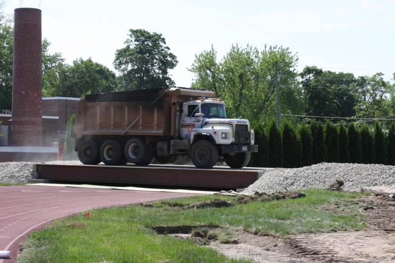 a truck on a track