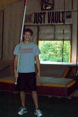 a man holding a pole