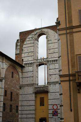 a building with a hole in the wall