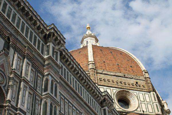 a close-up of Florence Cathedral