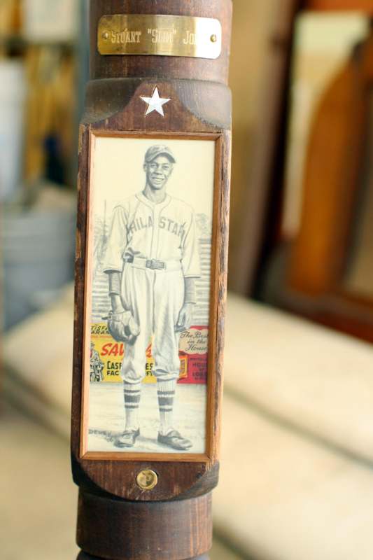 a framed picture of a baseball player