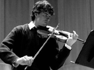 a man playing a violin