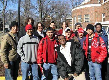 a group of people posing for a photo