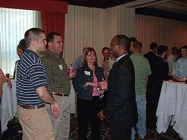 a group of people having a discussion