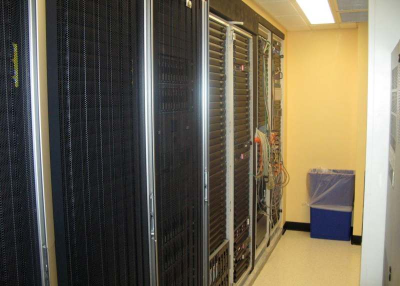 a room with a large computer server