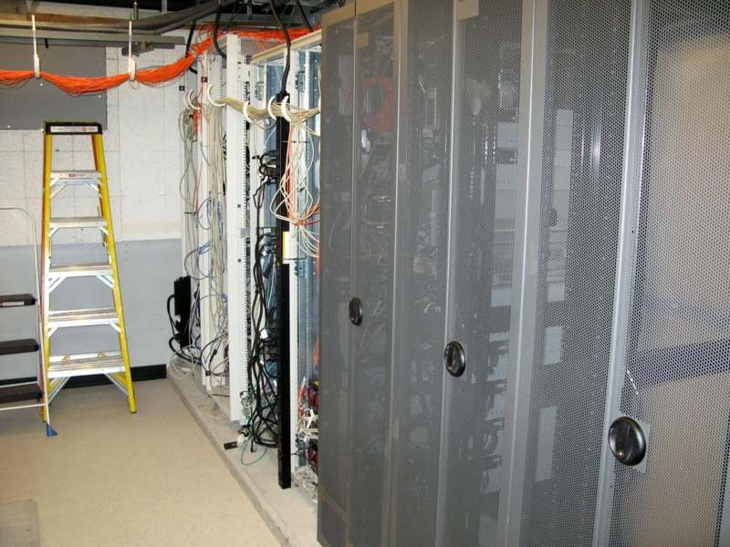 a room with several servers