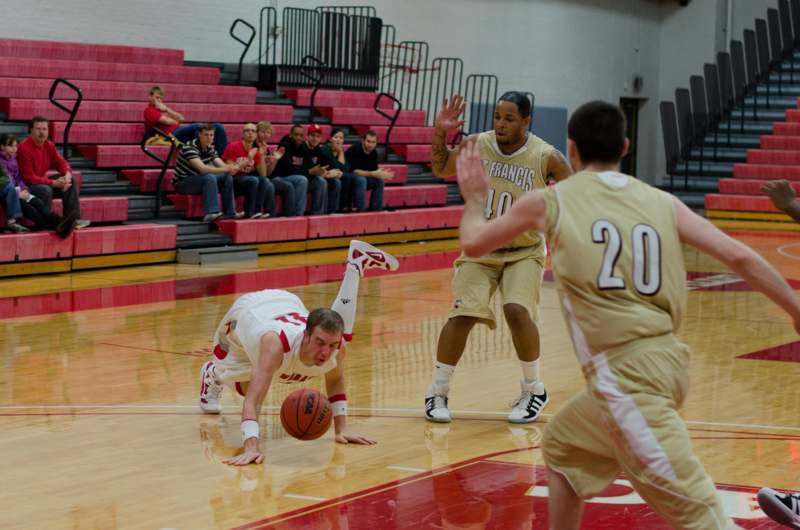 a group of men playing basketball