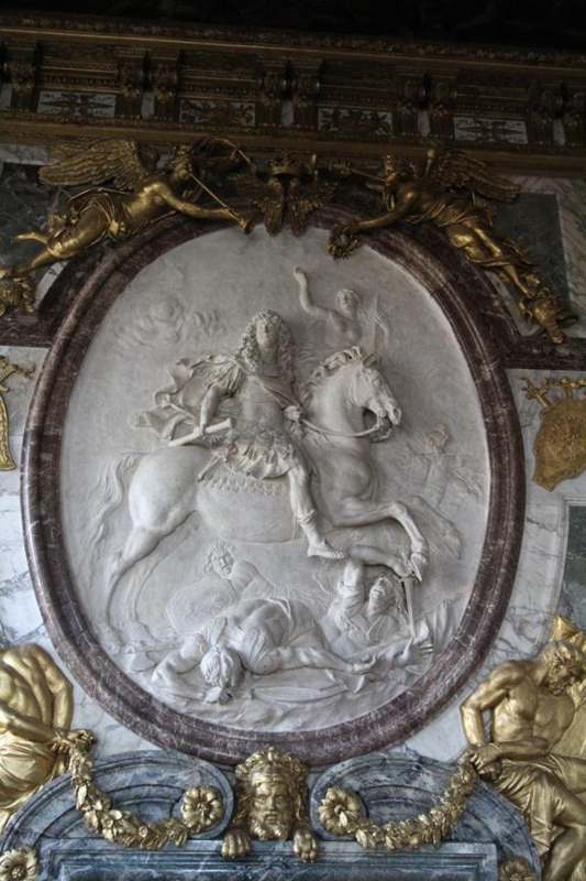 a relief of a man on a horse