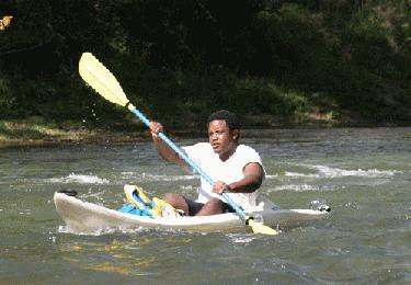a man in a kayak