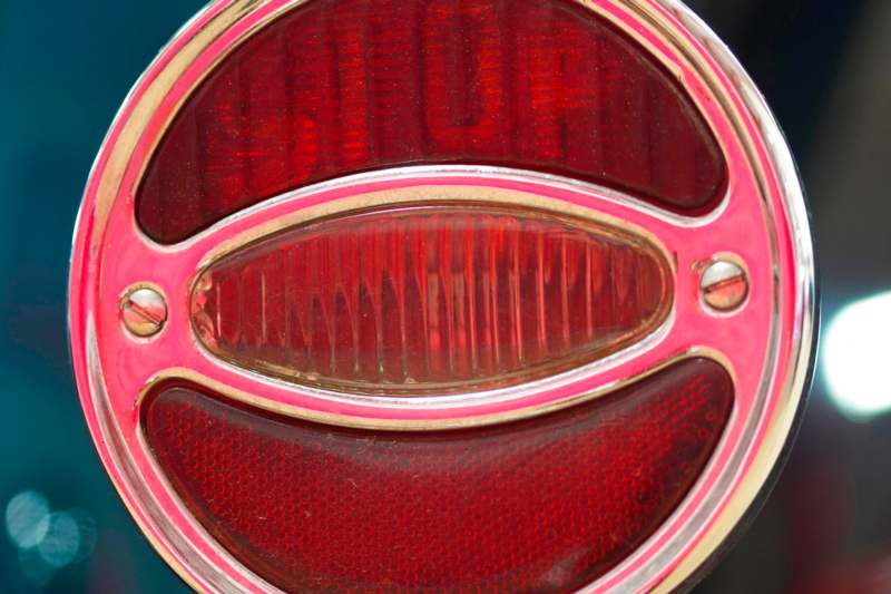 a close up of a red light