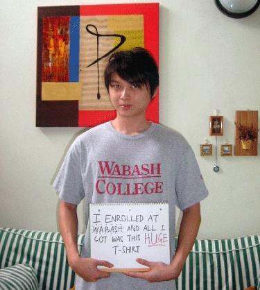 a man holding a sign