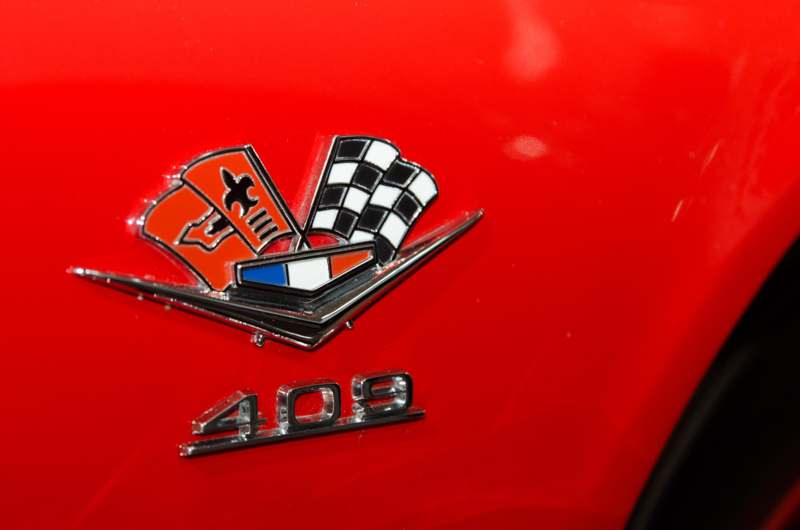 a close up of a car emblem