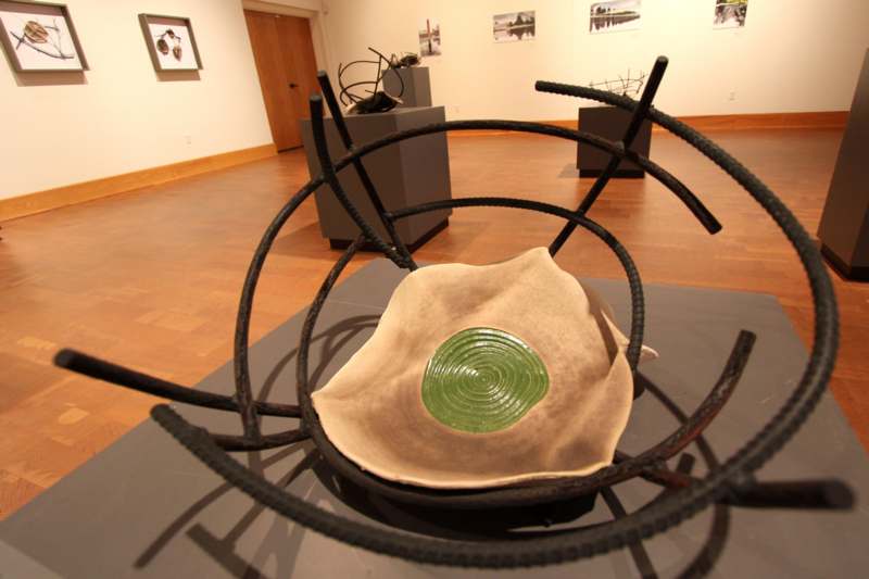 a sculpture on a table