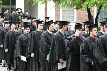 a group of graduates in black robes