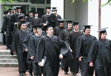a group of graduates walking
